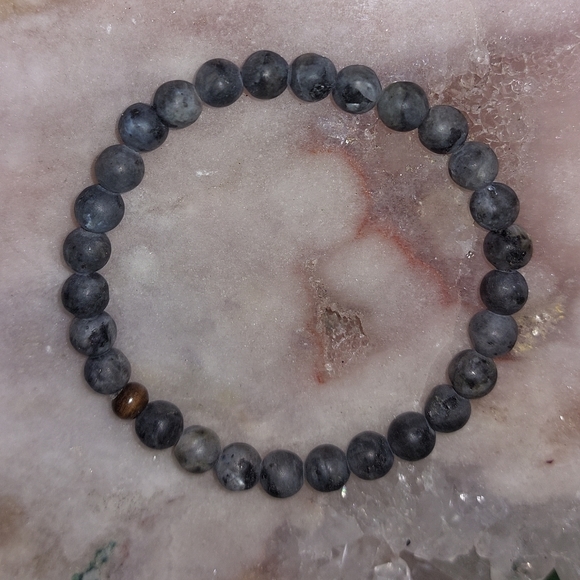 Larvikite Beaded Bracelet - Picture 2 of 3